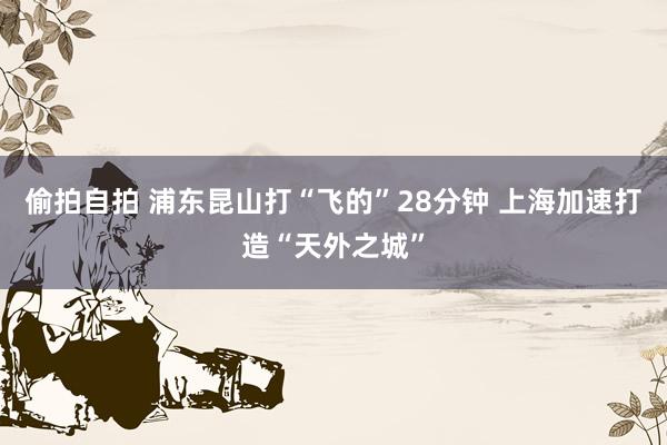 偷拍自拍 浦东昆山打“飞的”28分钟 上海加速打造“天外之城”