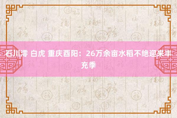 石川澪 白虎 重庆酉阳：26万余亩水稻不绝迎来丰充季